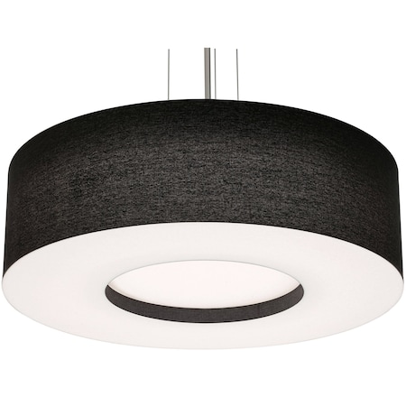 Afx Montclair 30in. Medium Base Pendant, Satin Nickel Finish, Black Shade MCP3044MBSN-BK